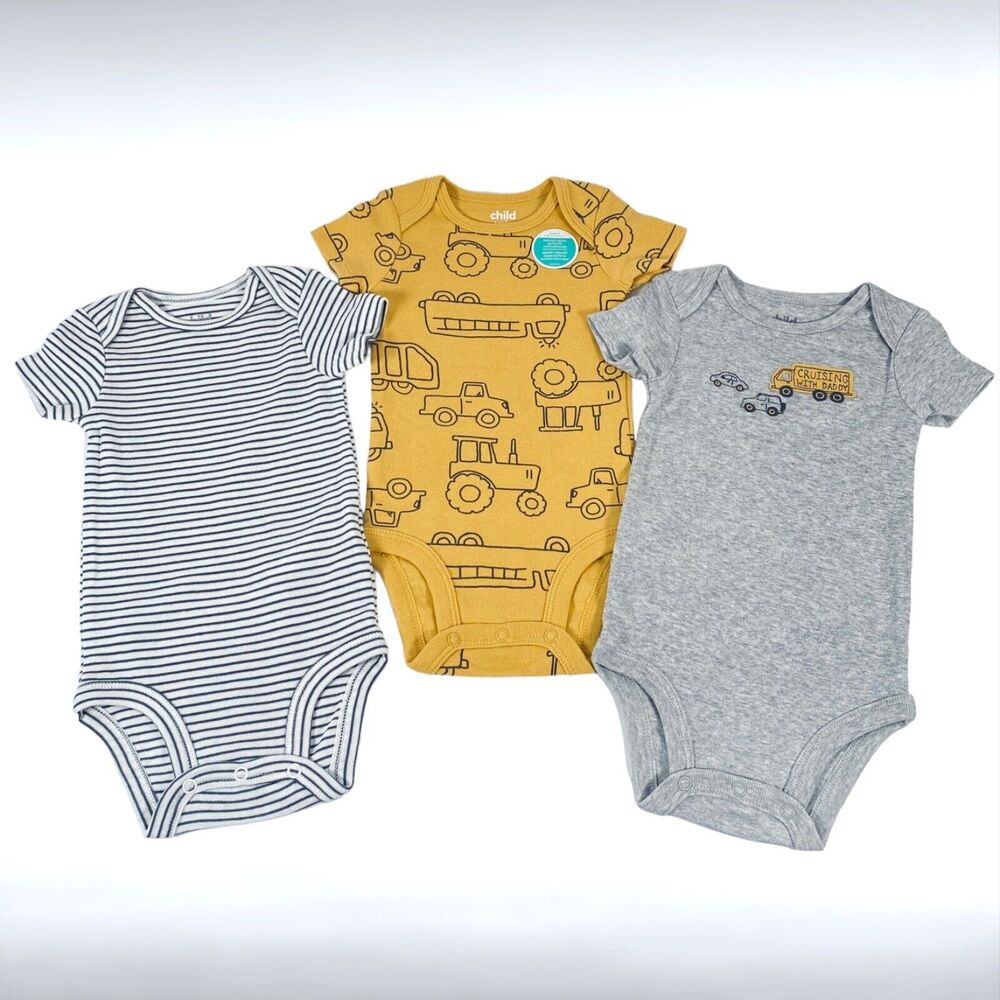 Lot Carters Boys Body Suits 3-6 m Tractor Truck Car One Piece Baby Shower Gift
